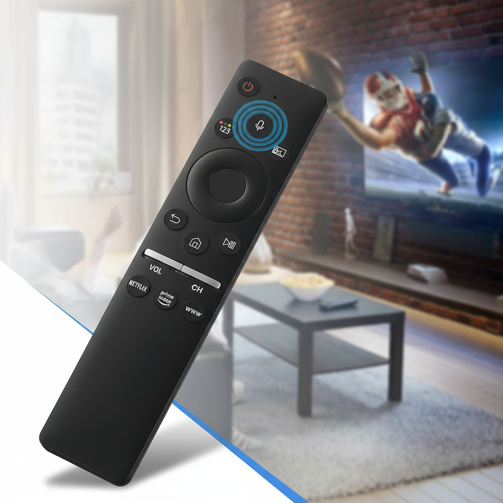 รีโมทควบคุมด้วยเสียงสําหรับ Samsung สมาร์ททีวี QLED UHD โค้ง 4K 8K Q60 Q70 Q80 Q90 8 ซีรีส์ 9 ซีรีส์