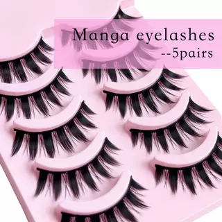 ขนตาปลอม 3D Big Devil 5 คู่ - Spky Manga Style C-Curl, Wispy Dramamatic Volume Faux Mink, ชุดขนตานางฟ้าที่สะดวกสบายสําหรับคอสเพลย์ & Daily Glam