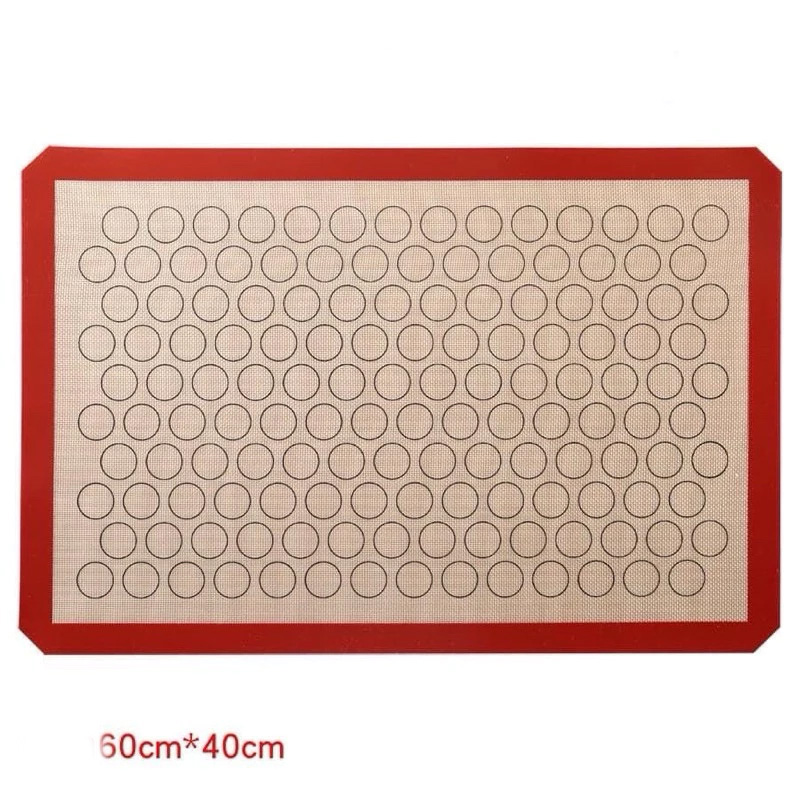 แผ่นรองอบซิลิโคนรูปกลมด้านล่างสำหรับขนมมาโครงกาแฟ ทนความร้อน ไม่ติดขนม - รูปที่ 4