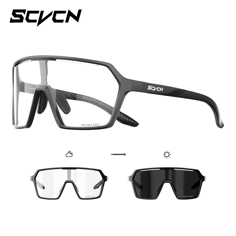 แว่นตาปั่นจักรยาน SCVCN ป้องกันรังสียูวี UV400 แว่นตากันแดดจักรยานเสือภูเขา แฟชั่นสําหรับวิ่ง แว่นกันแดดสําหรับผู้หญิง