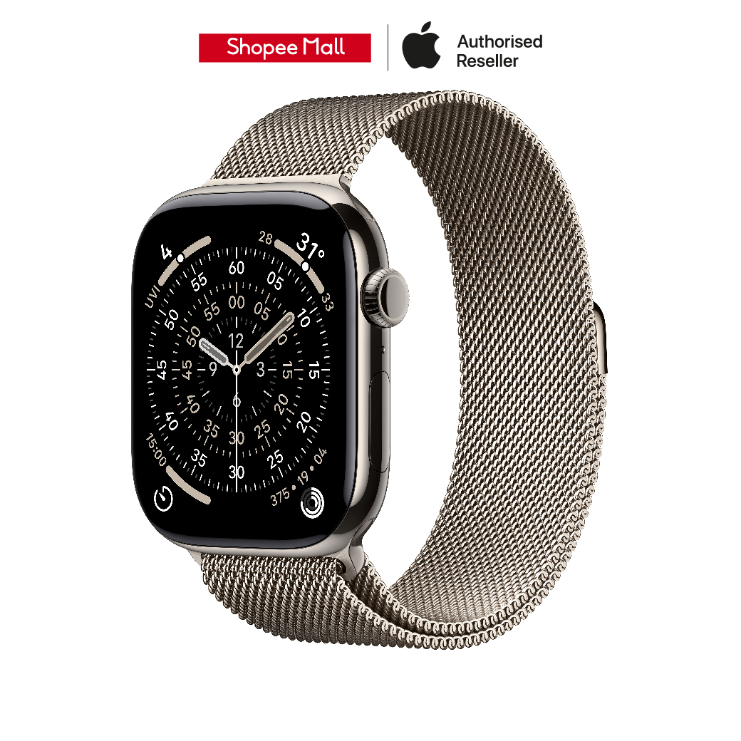 Apple Watch Series 11 GPS + Cellular 46mm Natural Titanium Case with Natural Milanese Loop