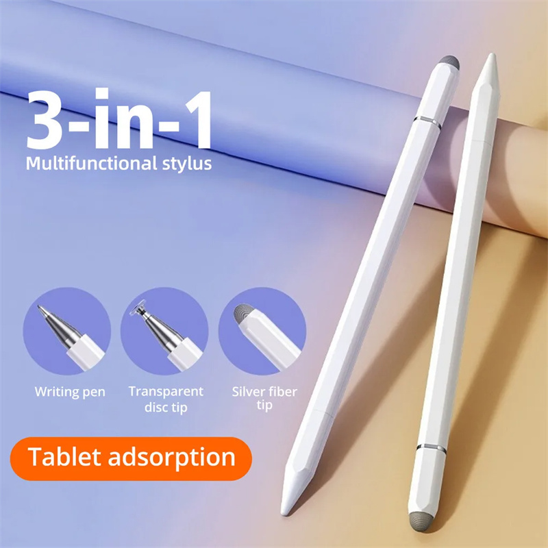 Magnetic 3-in-1 ปากกาสไตลัสการดูดซับแม่เหล็กที่ไวต่อสัมผัสสําหรับ iPad/iPhone/Huawei แท็บเล็ตและโทรศัพท์