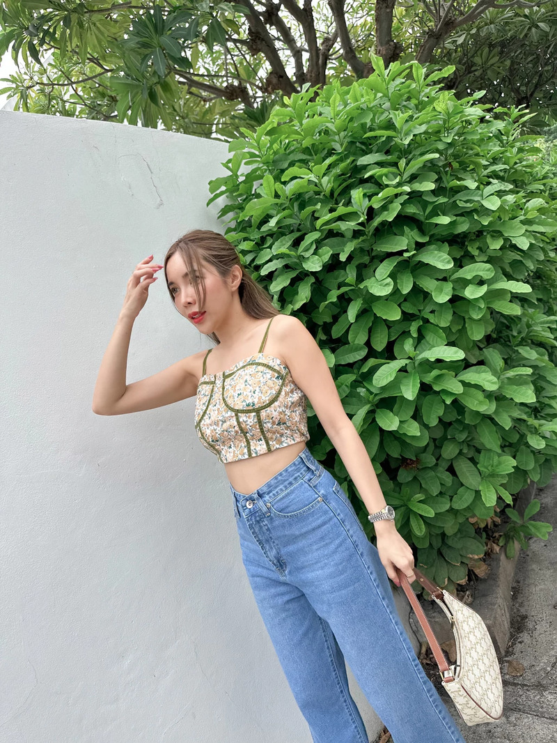 SARAN ยีนส์ ทรงกระบอก กางเกงยีนส์ รุ่น SR036/SR037 สีอ่อน ไซส์ L (chuuchop)