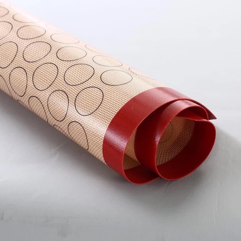 แผ่นรองอบซิลิโคนรูปกลมด้านล่างสำหรับขนมมาโครงกาแฟ ทนความร้อน ไม่ติดขนม - รูปที่ 2