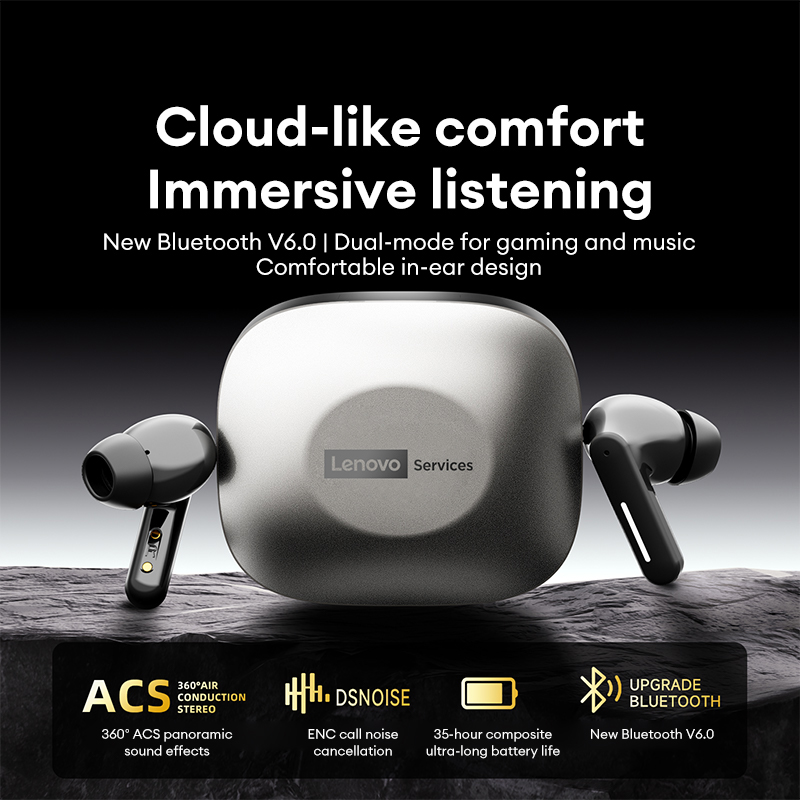 หูฟังบลูทูธ Lenovo LE209 ตัดเสียงรบกวน เสียงคุณภาพสูง แบตเตอรี่ใช้งานได้นาน สําหรับโทรศัพท์มือถือ