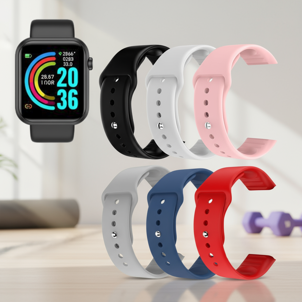 สายซิลิโคนแบบยืดหยุ่นสําหรับเปลี่ยน Y68 D20 D28 Smartwatch