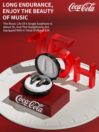 Coca-Cola หูฟัง Sprite T13 หูฟัง TWS ไร้สายบลูทูธ 5.4 ชุดหูฟังการออกแบบกึ่งอินเอียร์ ENC Noise Cancelling อายุการใช้งานแบตเตอรี่ยาวนานเสียงไฮไฟ