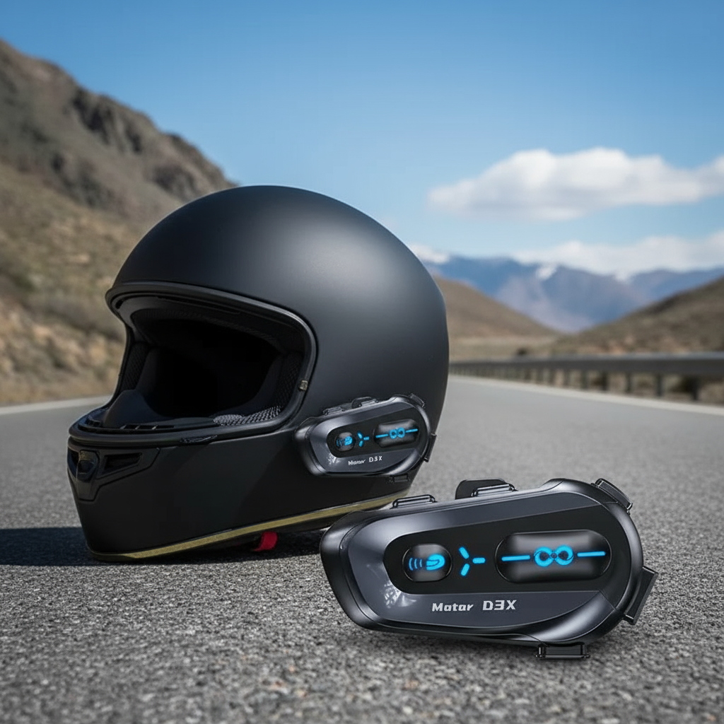 อินเตอร์คอมบลูทูธ D3X ใหม่ สําหรับหมวกกันน็อคมอเตอร์ไซค์ แบตเตอรี่ 1000mAh รับสายอัตโนมัติ กันน้ํา