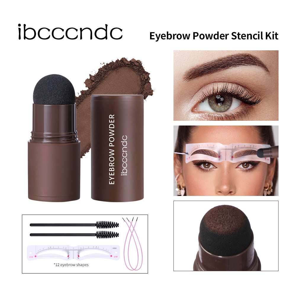 New Eyebrow Stencil Kit One Step Shaping Brow Powder แต่งหน้า 12 ชุดแถบคาดศีรษะแบบใช้ซ้ําได้