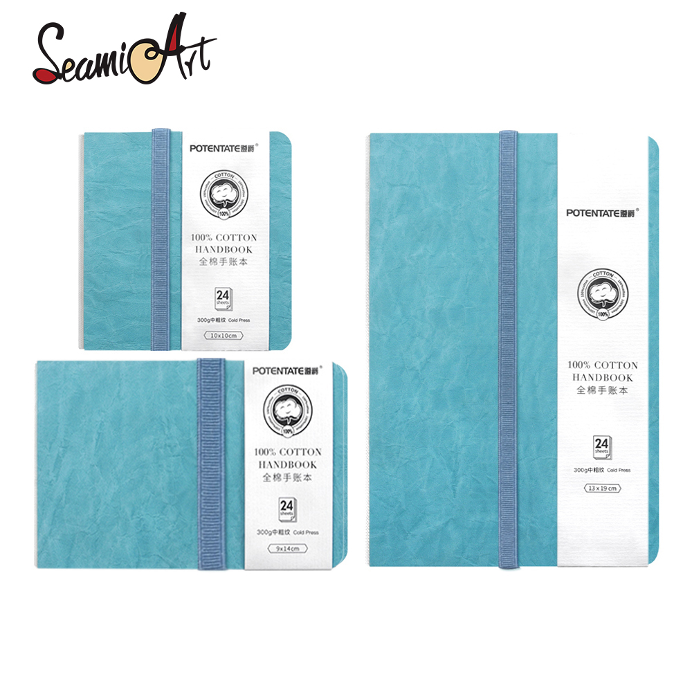 POTENTATE สีน้ํา Journal ผ้าฝ้าย 100% 300gsm กระดาษกดเย็น, Professional Sketch Pad สําหรับการวาดภาพ, Acid Free Art Notebook