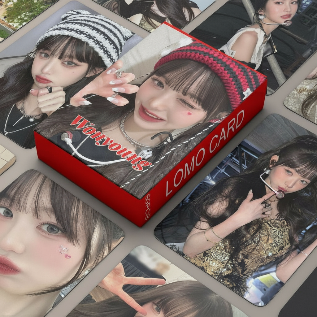 LINXX ชุดโลโม่การ์ดสะสม 55 ชิ้น IVE WonYoung การ์ดภาพเคป๊อป โปสการ์ดซีรีส์