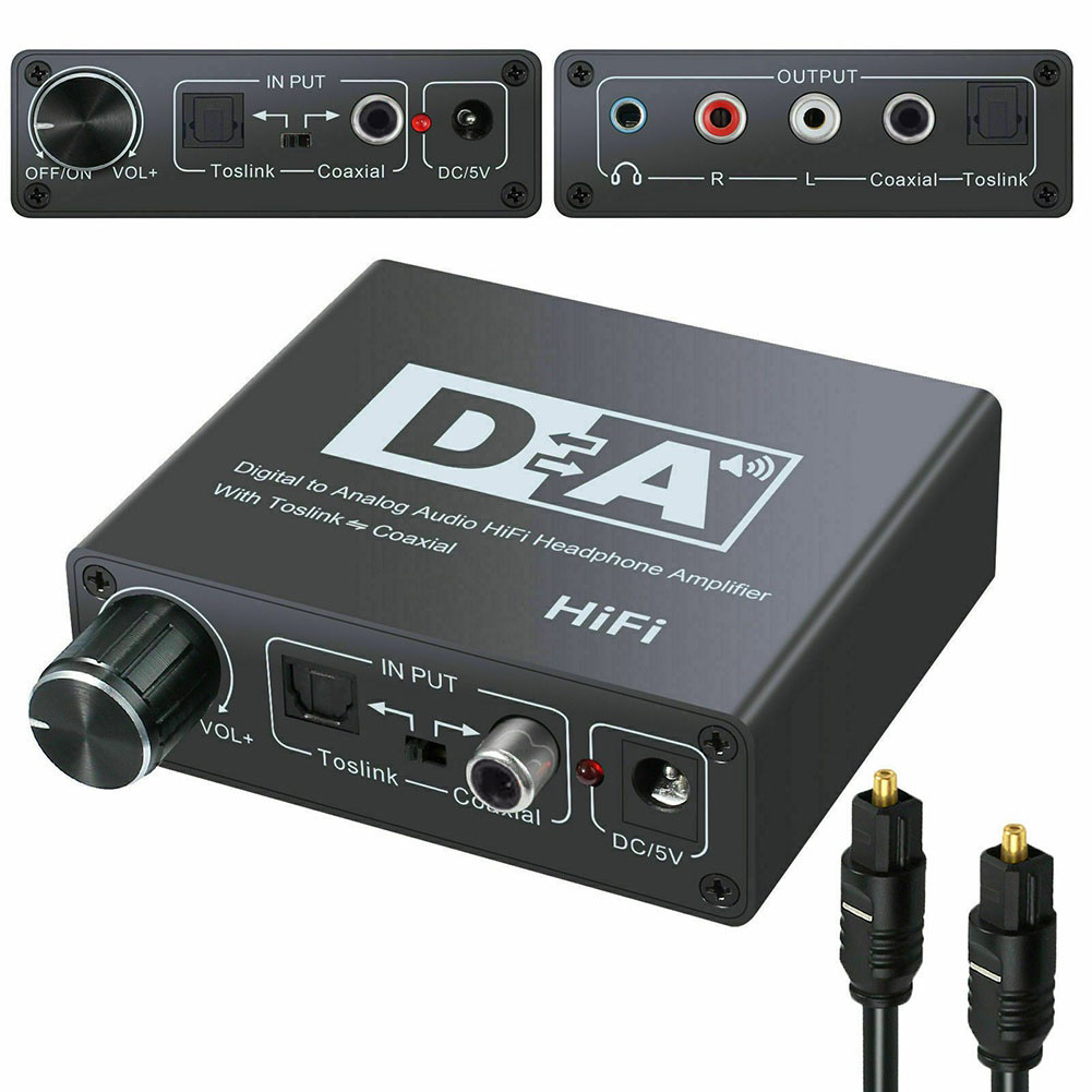 Hifi dac Amp Digital To Analog Audio Converter RCA 3.5 มม.เครื่องขยายเสียงหูฟัง Toslink Optical Coaxial Output แบบพกพา dac 24bit