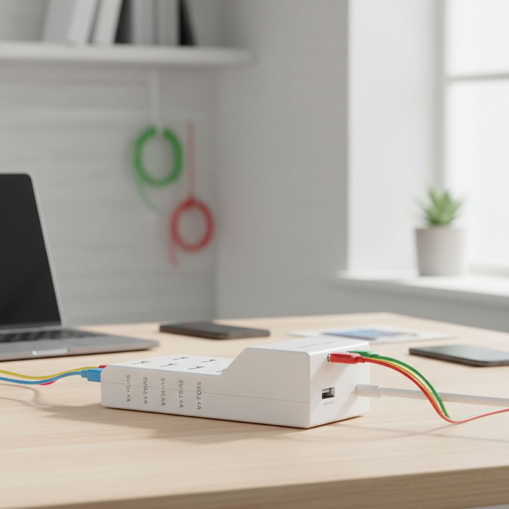 เครื่องชาร์จ USB 50W 10 พอร์ต 5V 2.4A แท่นชาร์จ USB หลายพอร์ต สําหรับ Android, iPhone, แท็บเล็ต, หูฟ