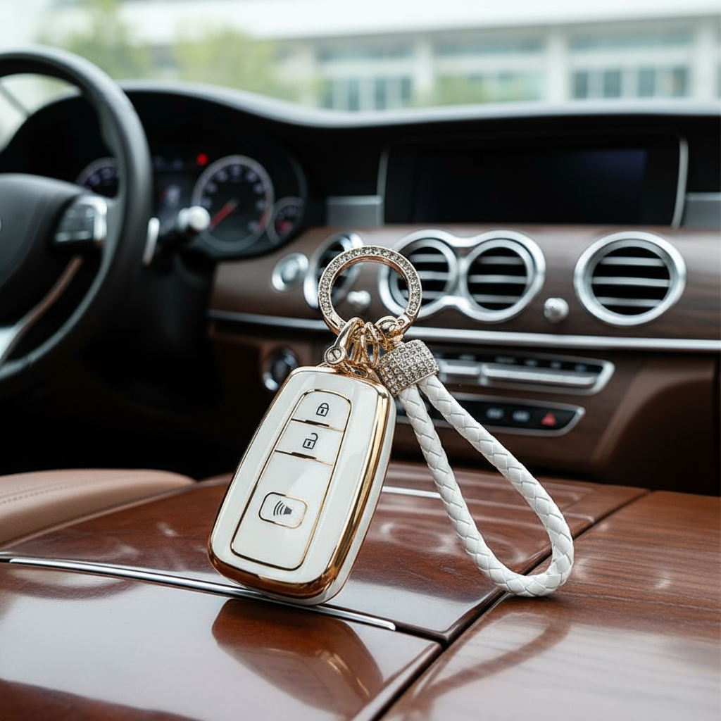 เคสกุญแจรถยนต์พร้อมพวงกุญแจสําหรับรีโมท Toyota ผลิตจาก TPU นุ่ม ให้การปกป้องรอบคัน เข้ากันได้กับ RAV