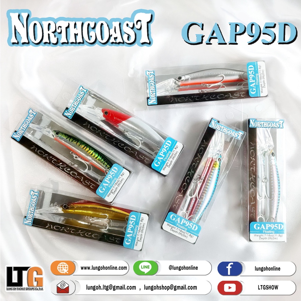 Northcoast GAP95D เหยื่อปลั๊กยาว 95 มม. ปากเหยื่อลอยตื้น สําหรับตกปลาเบสและปลาล่าเหยื่อ
