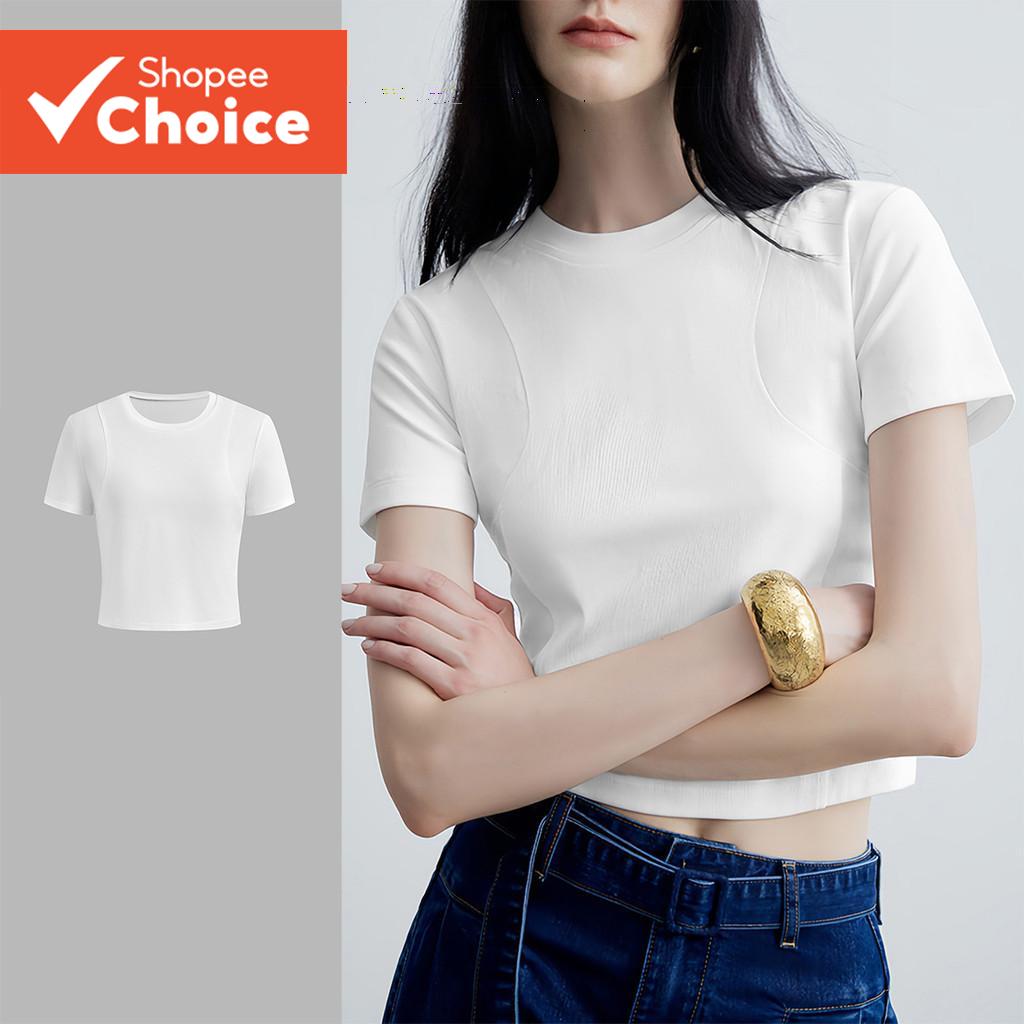 เสื้อยืดผู้หญิงเรียบง่ายหรูหรา L132ED612