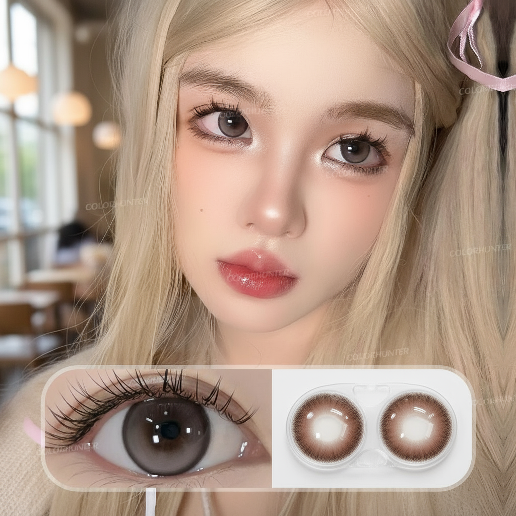 COLORHUNTER คอนแทคเลนส์สีดํา 2 ชิ้น G2 14.2 มม. ใช้งาน 1 ปี ค่าสายตา 0-5.00 ดิออปเตอร์