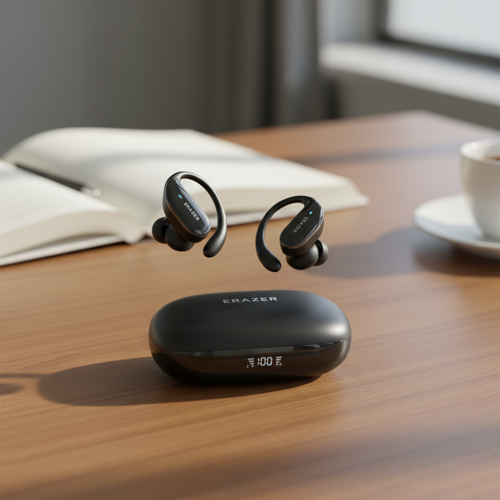 หูฟังเอียร์บัดแปลภาษา ERAZER XT80 PRO AI บลูทูธไร้สาย กันน้ํา 135 ภาษา ตัดเสียงรบกวน ANC หน้าจอ LED