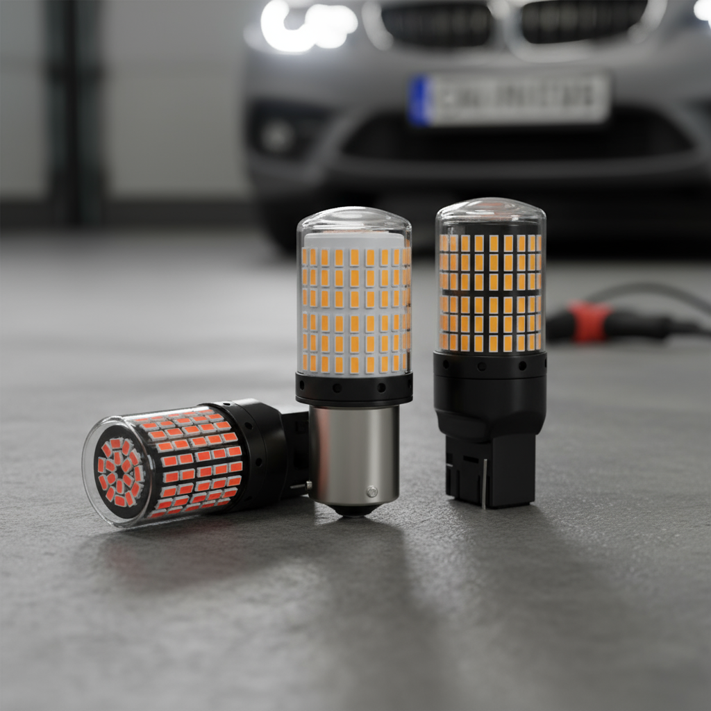 หลอดไฟ LED รถยนต์ P21W PY21W BA15S 1156 BAU15S T20 WY21W W21W 7443 กําลังสูงสําหรับไฟถอยหลัง รองรับ 