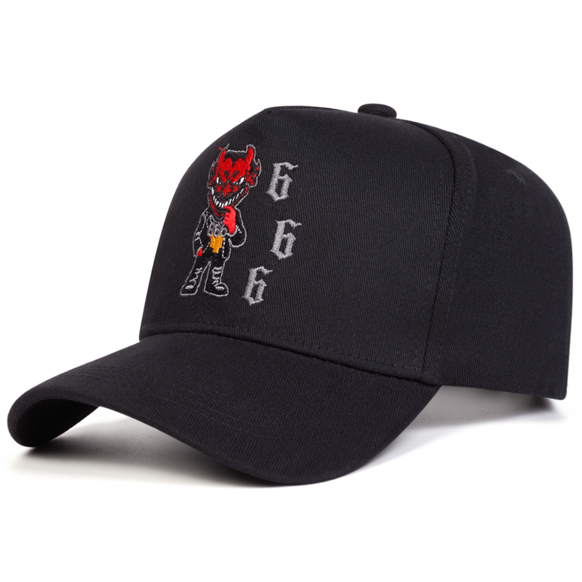 Unisex 666 Devil เย็บปักถักร้อยปรับ Hip Hop เบสบอลหมวกหมวกกอล์ฟฤดูใบไม้ผลิฤดูใบไม้ร่วงกีฬากลางแจ้งสํ