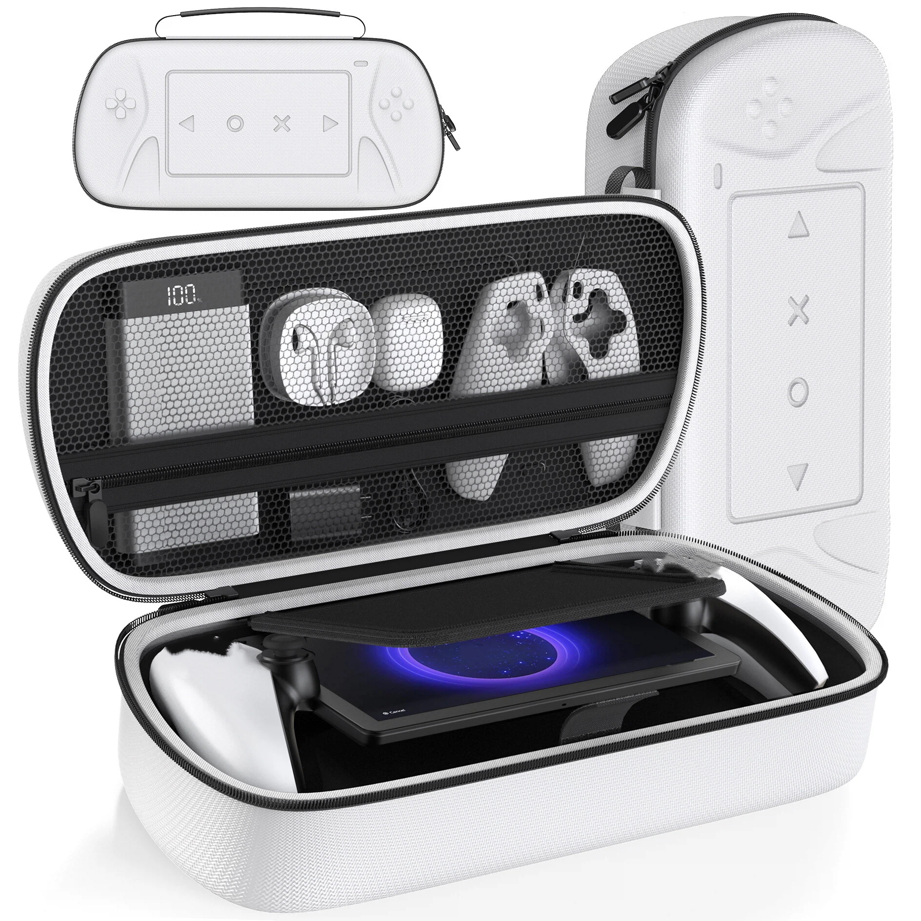 เคสพกพาความจุสูงสําหรับ PS Portal กระเป๋าเดินทางสําหรับ Playstation Portal พร้อมช่องซิป อุปกรณ์เสริม