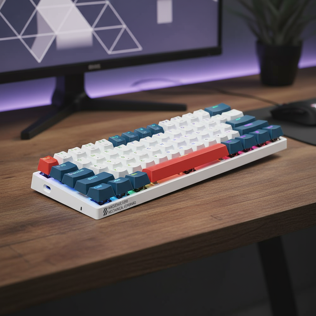 คีย์บอร์ดแมคคานิคอล Machenike K500 B61 แบบมีสาย 60% พร้อมไฟ RGB แบบถอดเปลี่ยนสวิตช์ได้สําหรับเล่นเกม