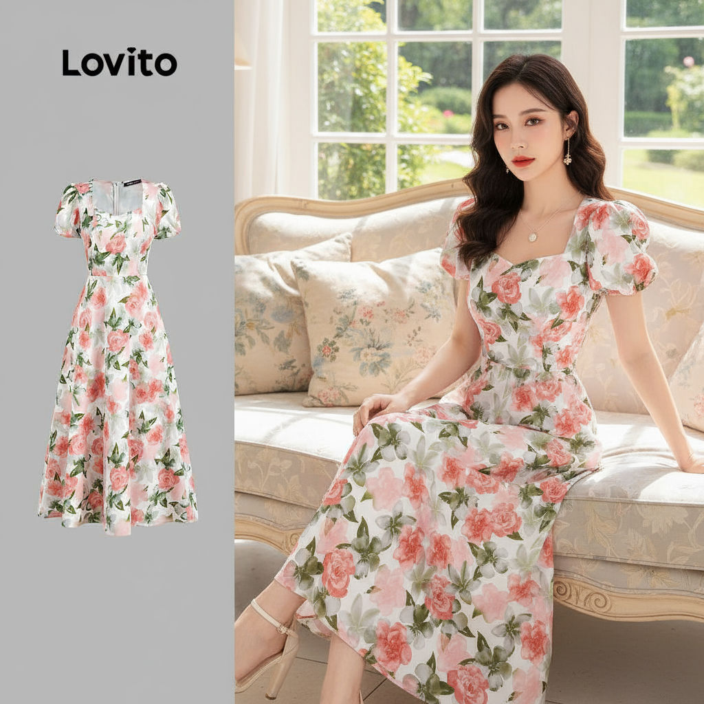 Lovito เดรสโบฮีเมียนสไตล์ผู้หญิง สําหรับฤดูร้อน L149ED397