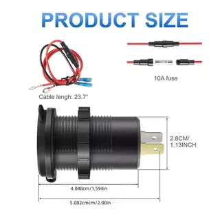 ใหม่ 60W ที่ชาร์จ USB 4 พอร์ต พร้อม LED โวลต์มิเตอร์ รองรับ Dual PD & Dual QC3.0 ชาร์จเร็ว กันน้ํา สําหรับรถยนต์ เรือ มอเตอร์ไซค์ 12/24V