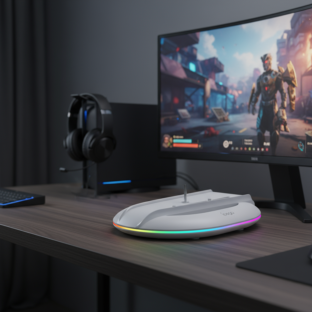 JOMAA ขาตั้ง LED สําหรับเครื่อง PS5 Slim พร้อมโหมดไฟ 14 แบบ, เปลี่ยนเครื่อง PS5 Ultra Slim ได้พร้อมส