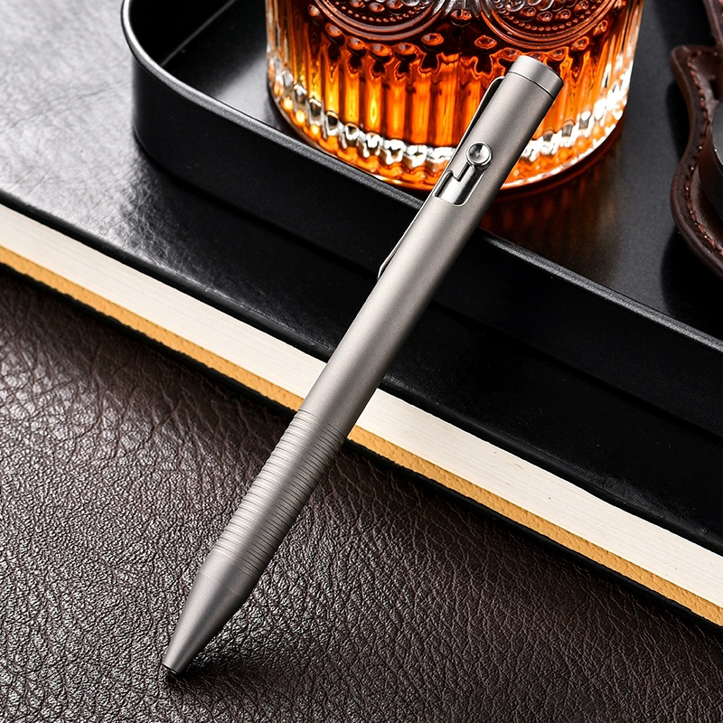 Matte Titanium Alloy Tactical Ballpen EDC Gel Pen Business