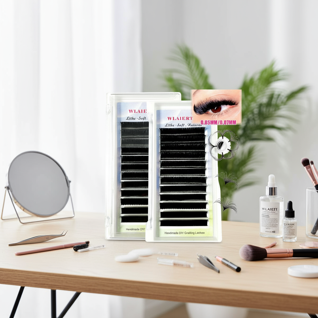 ขนตาต่อแบบ Brazilian Volume Fans, 3D-8D W-Effect, แบบ Pre-made Fans, ขนตา YY Auto Blending