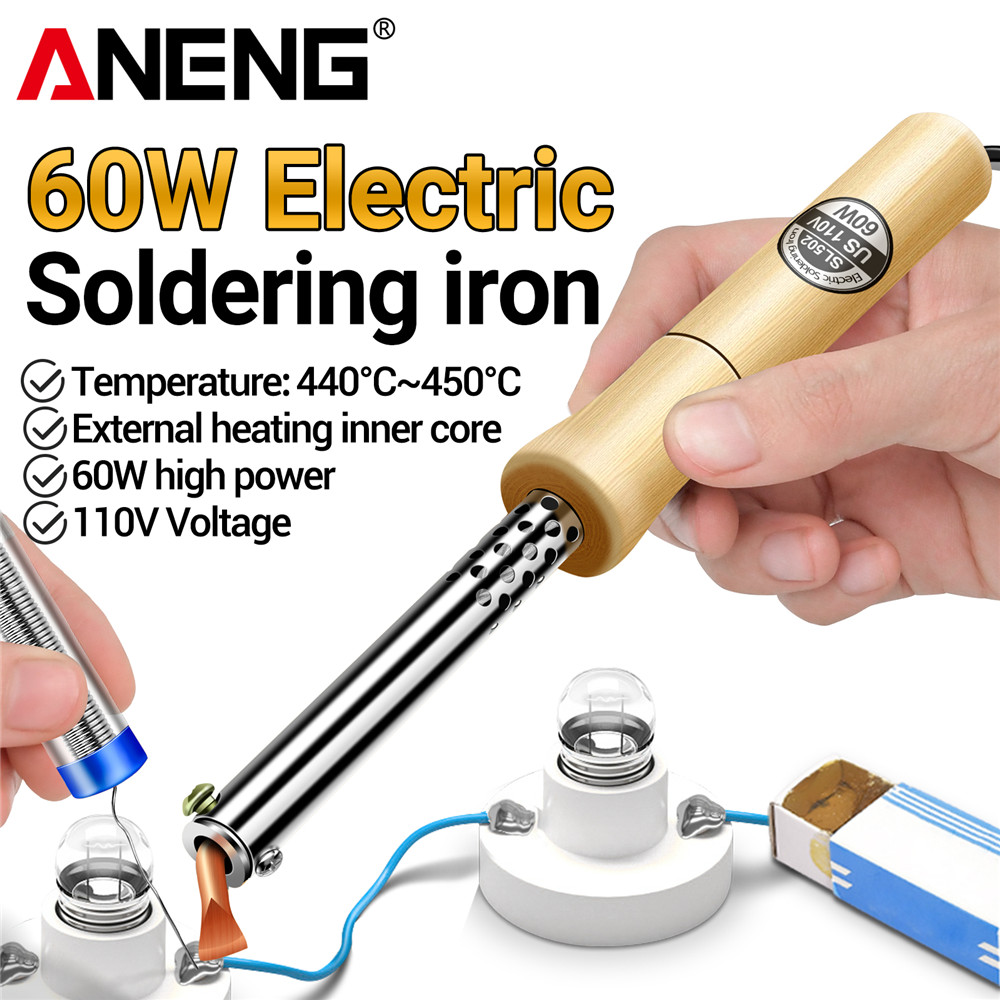One Piece ANENG SL502 หัวแร้งแขนท่อสแตนเลสและปลายทองแดง, ด้ามไม้ Rework Station Tester เครื่องมือบ้า