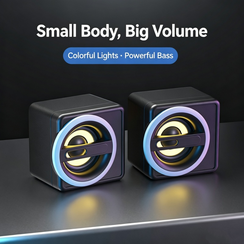 ลําโพงคอมพิวเตอร์ เดสก์ท็อป เสียงดัง ซับวูฟเฟอร์ไฟ RGB