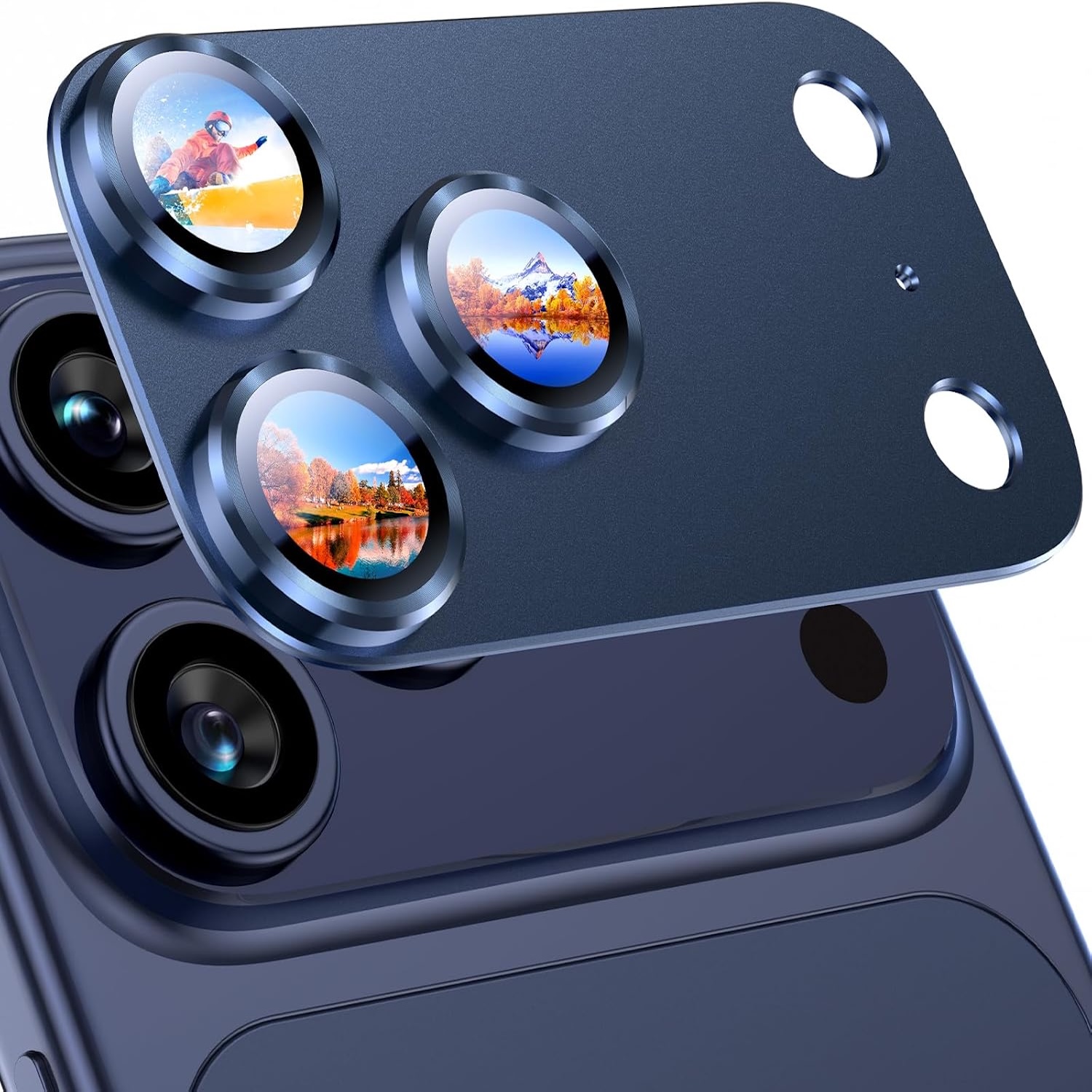 ตัวป้องกันเลนส์กล้องสําหรับ iPhone 17 Pro Max กรอบโลหะ กระจกแซฟไฟร์ 9H ฝาครอบด้านหลัง ฟิล์มกันรอย友好的