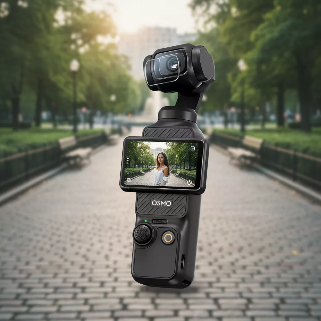 ตัวป้องกันหน้าจอ DJI Osmo Pocket 3 Creator Combo, ฟิล์มกระจกนิรภัย HD ความแข็ง 9H + อุปกรณ์ป้องกันเลนส์ [แพ็ค 2+2] (ไม่รวมกล้อง)