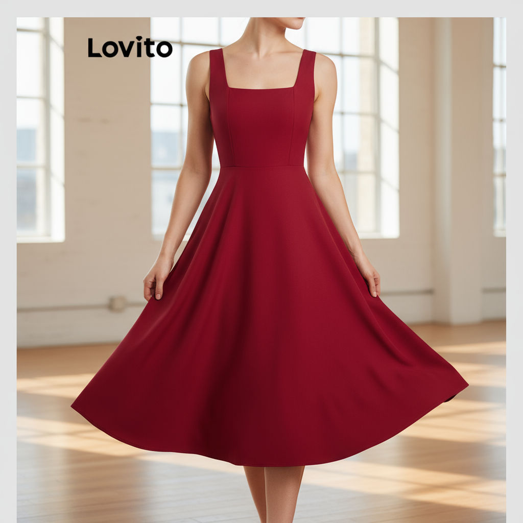 Lovito เดรสผู้หญิง เดรสออกงาน LBL19887\4