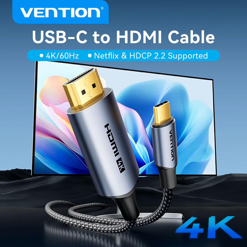 Vention สาย USB-C ต่อจอ HDMI รองรับ 4K@60Hz สําหรับคอมพิวเตอร์