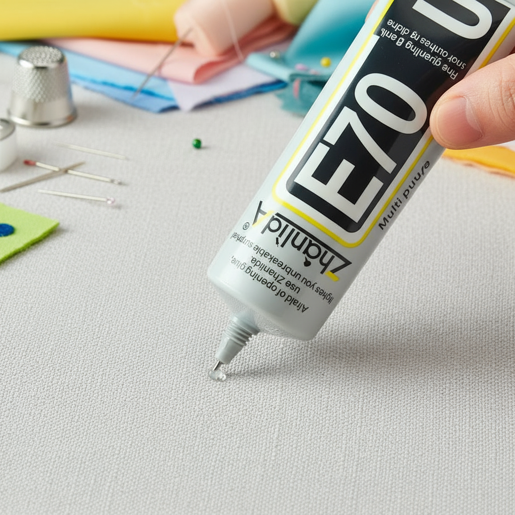 ZHANLIDA E7000 110ML กาวผ้านุ่มใสอเนกประสงค์ สําหรับซ่อมแซมเสื้อผ้า งานฝีมือ DIY เจาะ