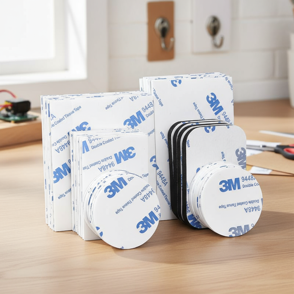เทปกาวสองหน้าสําหรับงานหนักพร้อมแผ่นโฟมทรงสี่เหลี่ยมและทรงกลม รุ่น 9448A