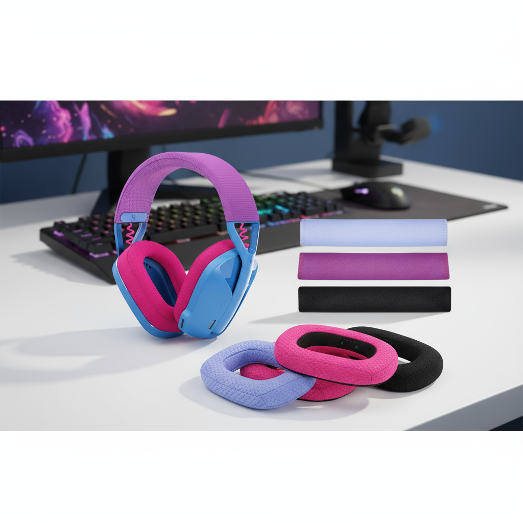 แผ่นรองหูฟังเมมโมรี่โฟมสําหรับเปลี่ยนในหูฟังเกมมิ่งไร้สาย Logitech G435