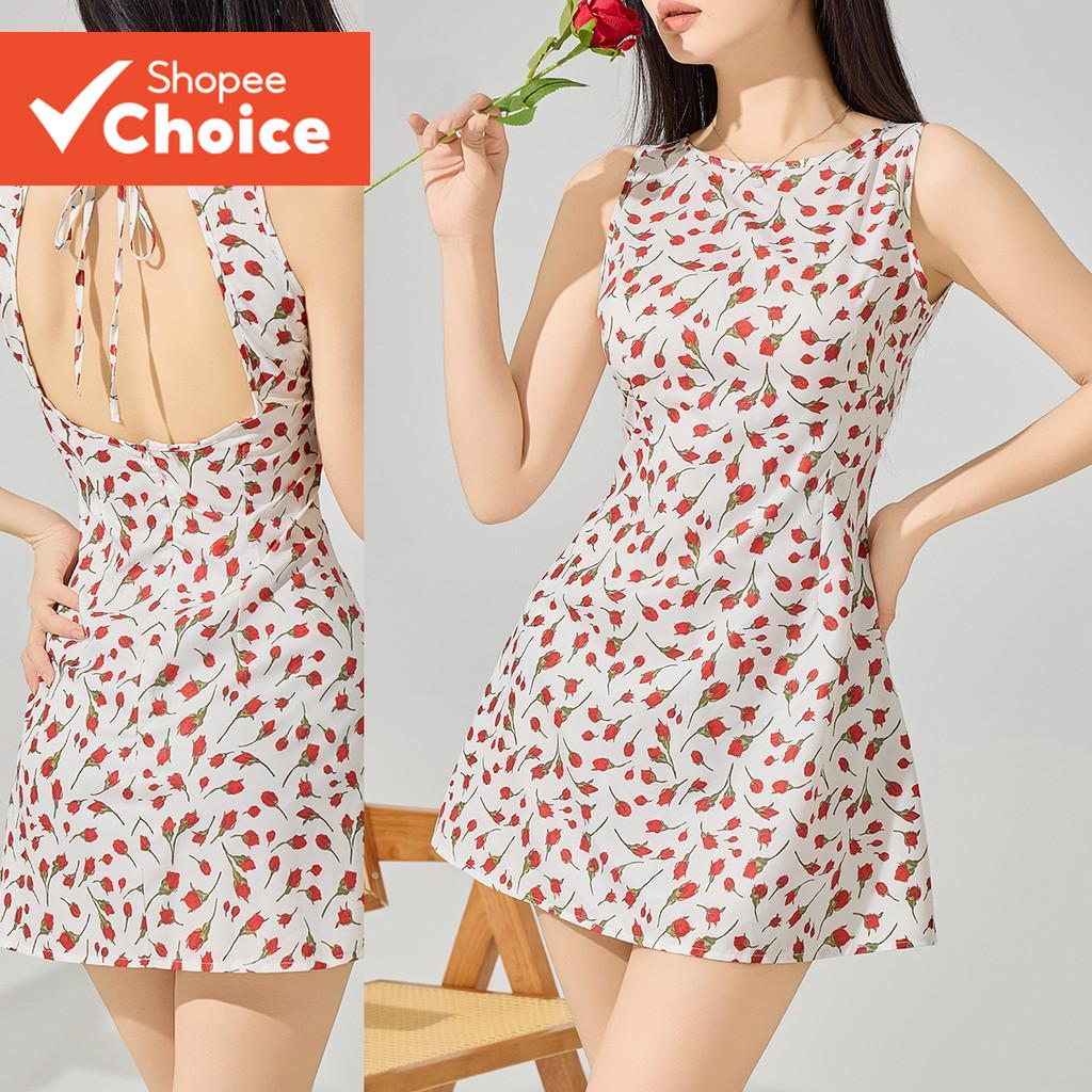ผู้หญิง Boho Ditsy Floral Tie Back Dress L123ED445