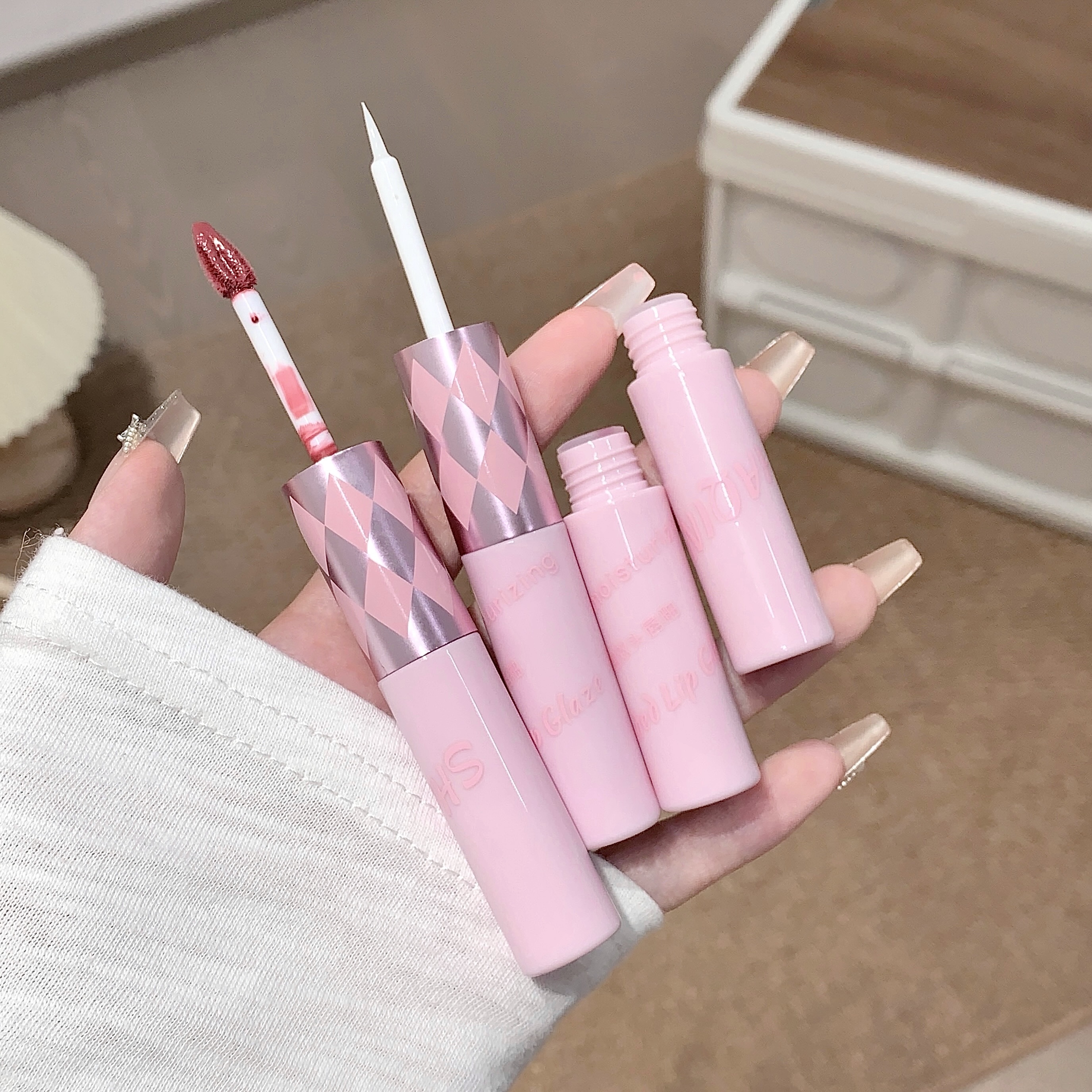 ลิปกลอสสองหัว เนื้อแมตต์ ติดทนนาน 24 ชั่วโมง กันน้ํา น้ําหนักเบา 4 เฉดสี เมคอัพ - รูปที่ 5