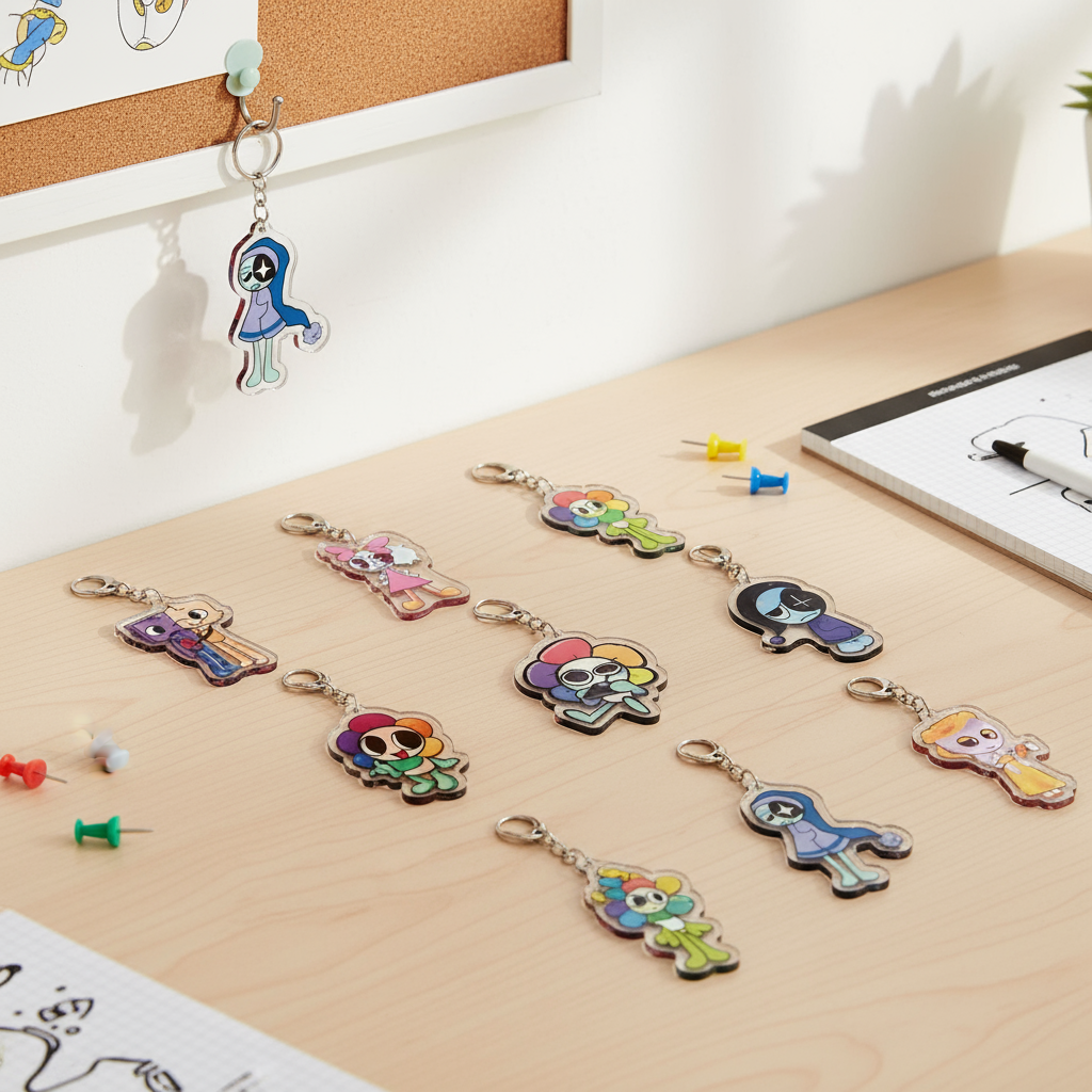 พวงกุญแจอะคริลิคผ้ากํามะหยี่สไตล์คลาสสิกใหม่ของ Dandy World โดย Dandy พวงกุญแจจี้ห้อยกระเป๋า เครื่อง
