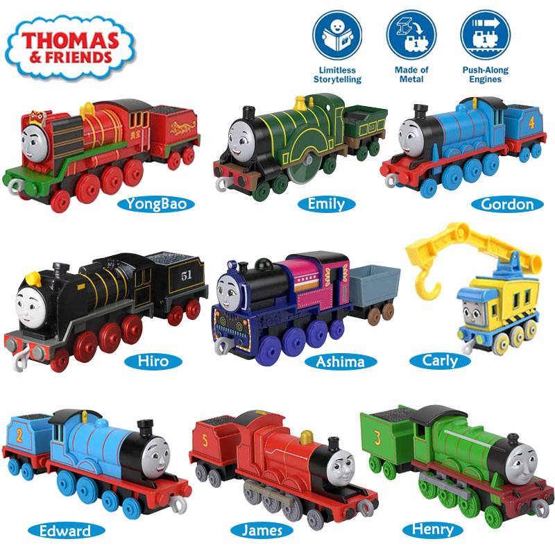 Thomas & Friends TrackMaste รถไฟของเล่นโลหะผสมสังกะสีแบบกดมือ – ของขวัญสําหรับเด็กเพื่อการศึกษาหลายรูปแบบ