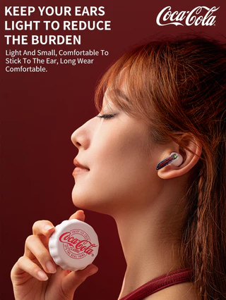 Coca-Cola หูฟัง Sprite T13 หูฟัง TWS ไร้สายบลูทูธ 5.4 ชุดหูฟังการออกแบบกึ่งอินเอียร์ ENC Noise Cancelling อายุการใช้งานแบตเตอรี่ยาวนานเสียงไฮไฟ