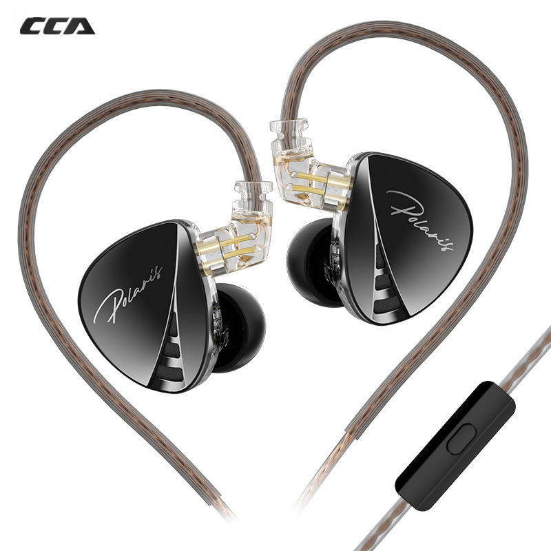 หูฟัง หูฟัง CCA Polaris หูฟังชนิดใส่ในหูปรับความถี่กรอง HiFi Dual-Cavity Dynamic Wried Headest ชุดหู
