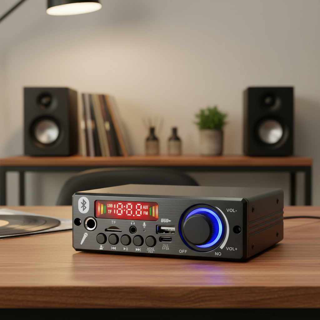 เครื่องขยายเสียงรถยนต์ 12V 160W เครื่องเล่น MP3 โมดูลบลูทูธ 5.0 พร้อมวิทยุ FM TF USB ไมโครโฟน