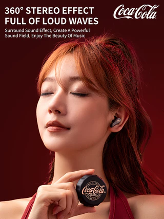 Coca-Cola หูฟัง Sprite T13 หูฟัง TWS ไร้สายบลูทูธ 5.4 ชุดหูฟังการออกแบบกึ่งอินเอียร์ ENC Noise Cancelling อายุการใช้งานแบตเตอรี่ยาวนานเสียงไฮไฟ