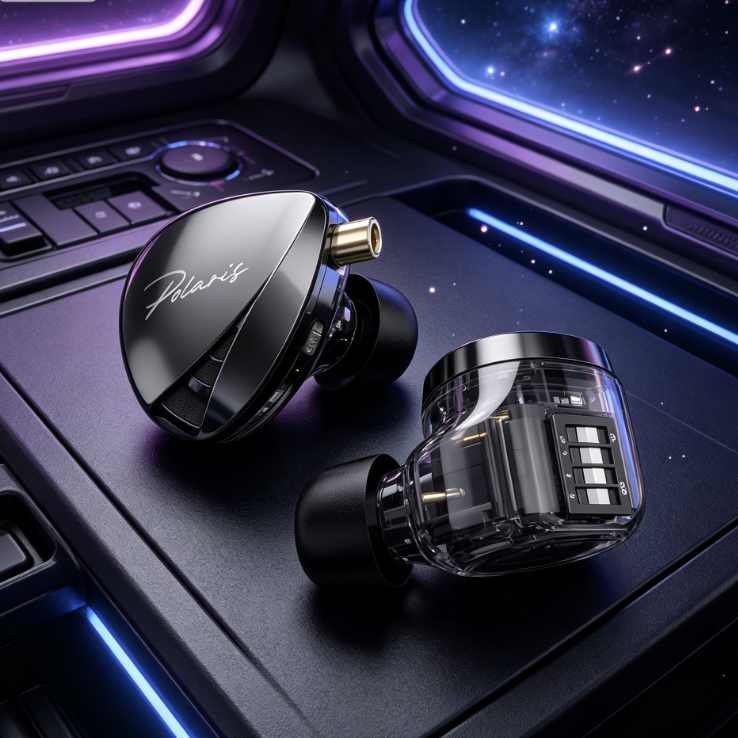 หูฟัง หูฟัง CCA Polaris ปรับ IEM 10 โหมดเสียงที่กําหนดเอง Dual Cavity Dynamic Unit แบนโปร่งใส OFC สา
