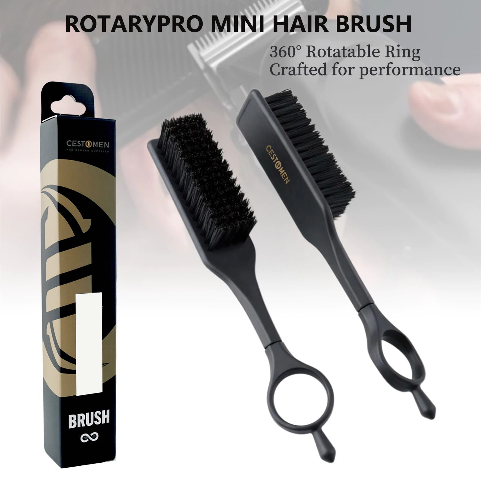 แหวน Rotat 360°แปรงเคราตัดผมแปรงผมหักผู้ชายหัวน้ํามันจัดแต่งทรงผมแปรงร้านทําผมทําผมทําความสะอาดเครื่องมือ